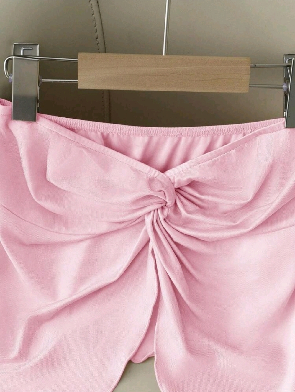 GlowEve Strapless Knotted Satin Blouse - Picture 3 of 7